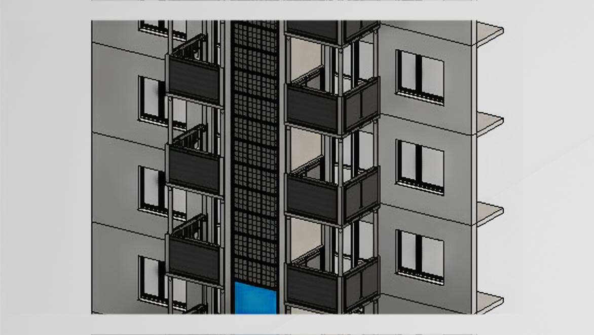 Aufzughülle inkl. Komplettbalkon